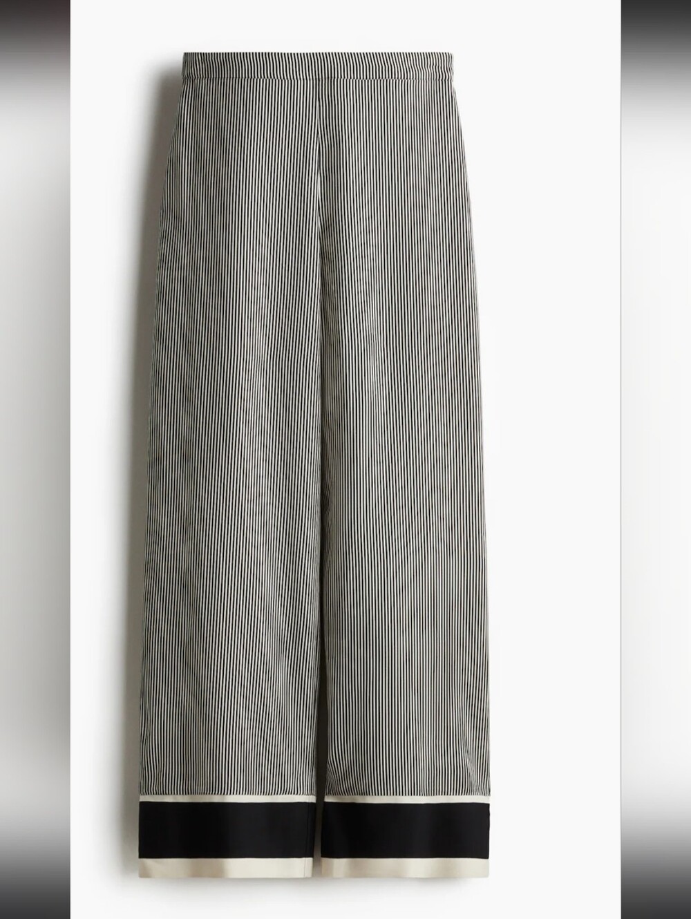 NWT H&M Black and white Striped high waist Wide-Leg Pants